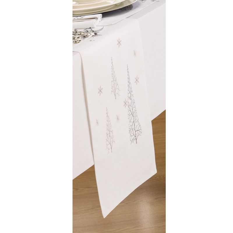 Fir Tree White Tablecloth  (52 x 70 in)